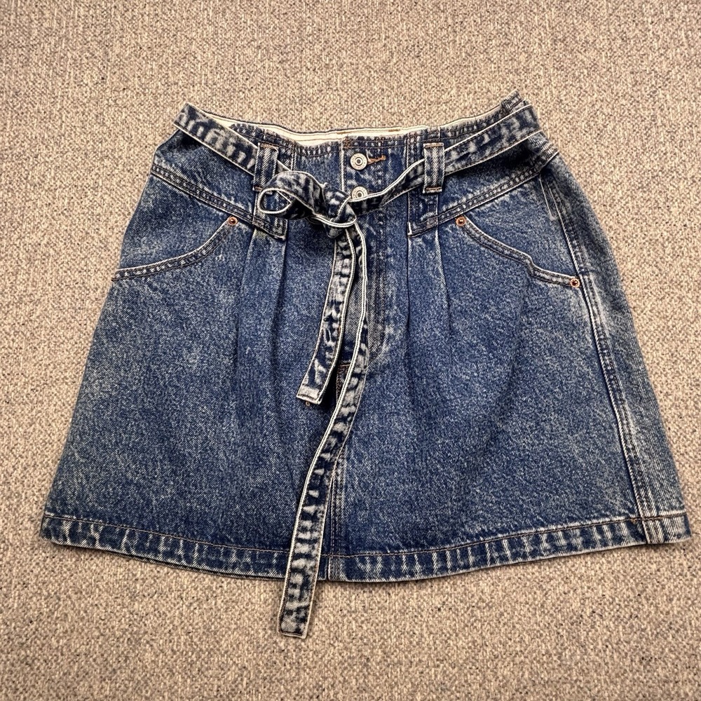 Abercrombie & Fitch 90's Style Acid Wash Blue Denim Mini Skirt Women's Sz 31/12